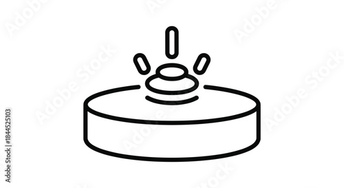 Simple line drawing of a pressed button