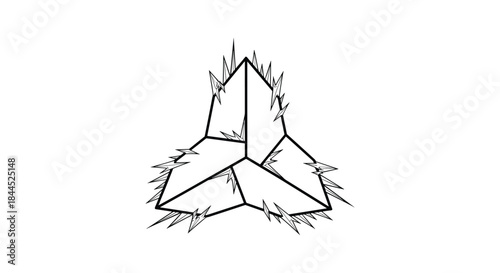 Geometric shape with sharp edges and points