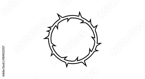 Simple black thorn circle icon on white background