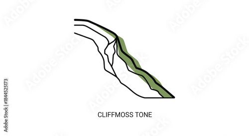 Cliffmoss tone illustration featuring green shaded area