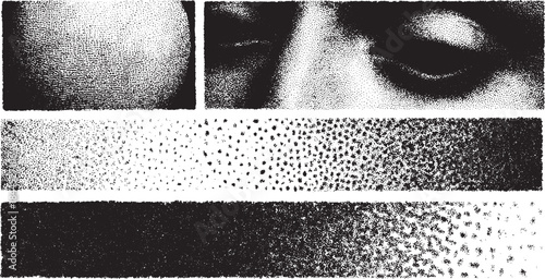 Pattern with dots in black and white colors. Modern texture illustration featuring closeup details. Vector art with stylish design elements.