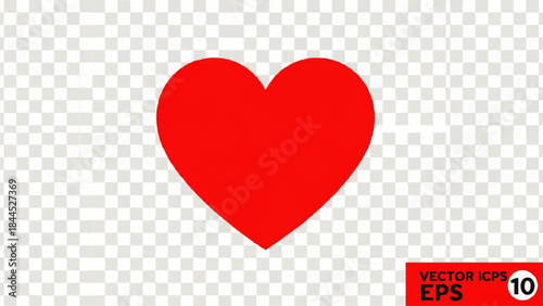 Red Heart Shape Icon Symbol.