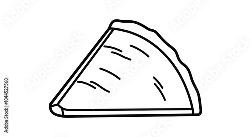 A simple line drawing of a slice of pizza