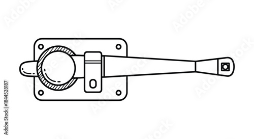 Simple door handle illustration on white background