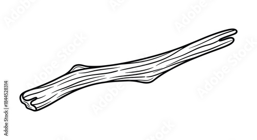 Simple black and white illustration of a stick