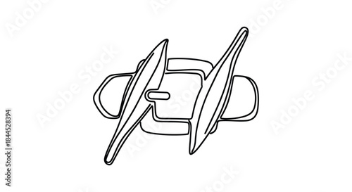 Simple line drawing of a plastic clip