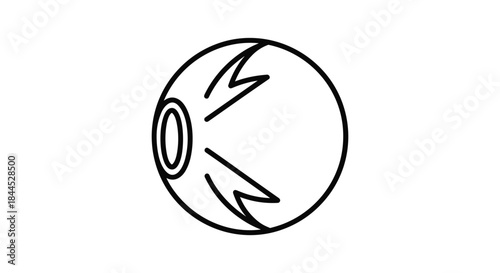 Simple line drawing of a broken light bulb