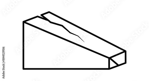 Cracked concrete block illustration