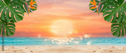 Serene tropical beach scene...