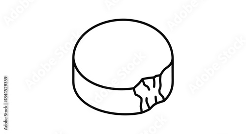 Damaged round object with crack