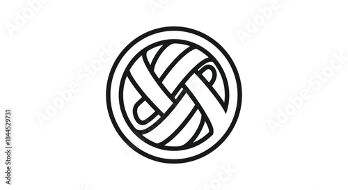 Simple black and white tennis ball icon