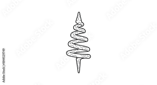Simple line drawing of a spiral screw