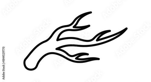 Stylized hand reaching out with fingers extended