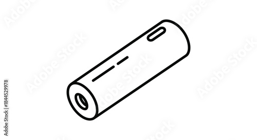 Simple line drawing of a cylindrical object
