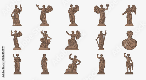 Collection of Ancient Greek and Roman Statues and Busts.