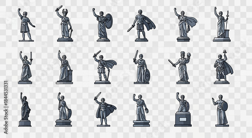 Collection of Ancient Roman Statues - A Glimpse into History.