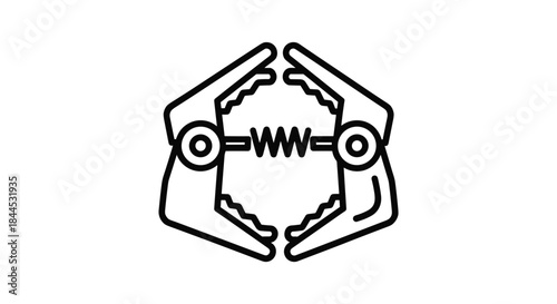 Handshake with spring inside