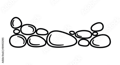Simple line drawing of stones or pebbles