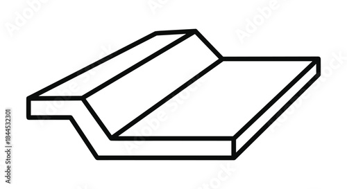 Simple line drawing of a trapezoidal object