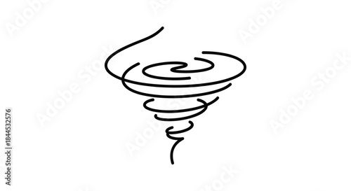 Simple line art tornado illustration