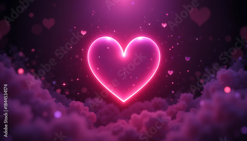 red heart on black background