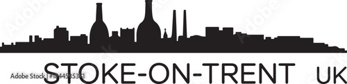 StokeonTrent Skyline Silhouette with UK. design Vector black silhouette