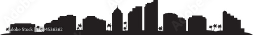 Pattaya Thailand Skyline Cityscape Vector. design Vector black silhouette
