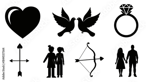 Silhouette vector illustration of people, family, couple, man, woman, child, and boy for business design and love art icon