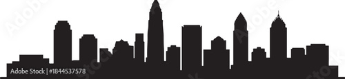 Charlotte Skyline. design Vector black silhouette