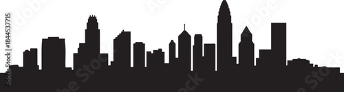 Foto Charlotte Skyline. design Vector black silhouette