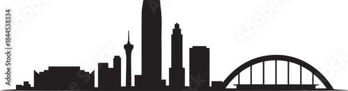 Vector Oklahoma City skyline. Travel Oklahoma City famous landmarks. design Vector black silhouette