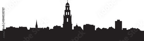 Breda Skyline with Netherlands Cityscape, and Urban Silhouette. design Vector black silhouette
