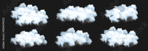 Set of white cloud on white background