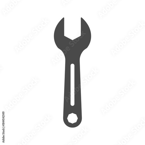 Adjustable wrench tool on white background