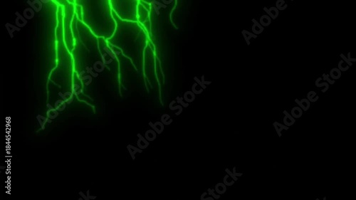 The electric thunderbolt in the black background.