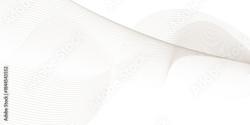 Abstract smooth white and gray gradient line frequency. isolated element creative blend curve flow line technology. modern white web banner vector beautiful waveform light music energy design.