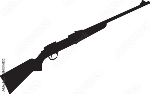 Silhouette of a hunting rifle on a white background