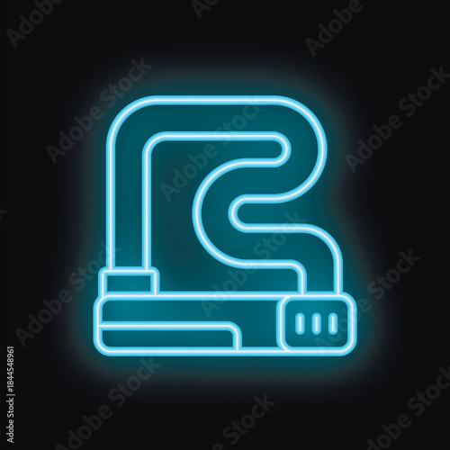 Glowing neon treadmill icon illuminating a brick wall, symbolizing the pursuit of fitness and a healthy lifestyle