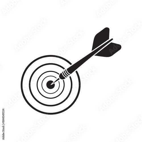Dart hitting the bullseye on a target board icon, representing success and goal achievement