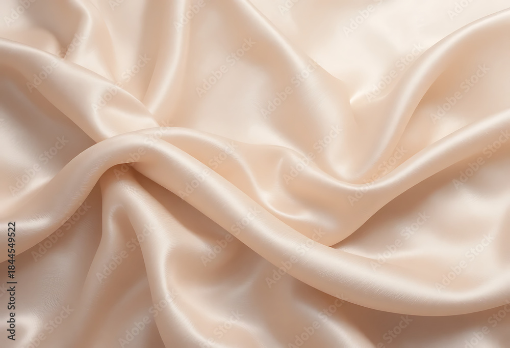 Obraz premium Cream colored satin fabric with smooth folds