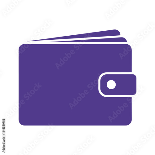 Purple wallet icon with snap closure