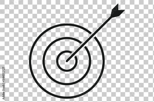 Gun target icons in minimalistic thin line strokes designs