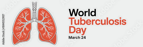 World Tuberculosis Day Illustration with Human Lungs