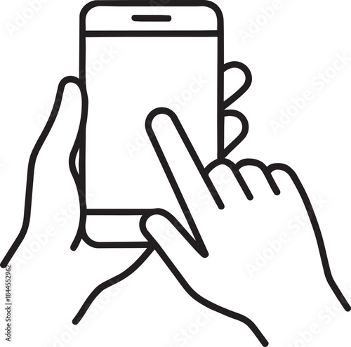 A hand interacting with a smartphone screen demonstrating a touch gesture on a mobile device