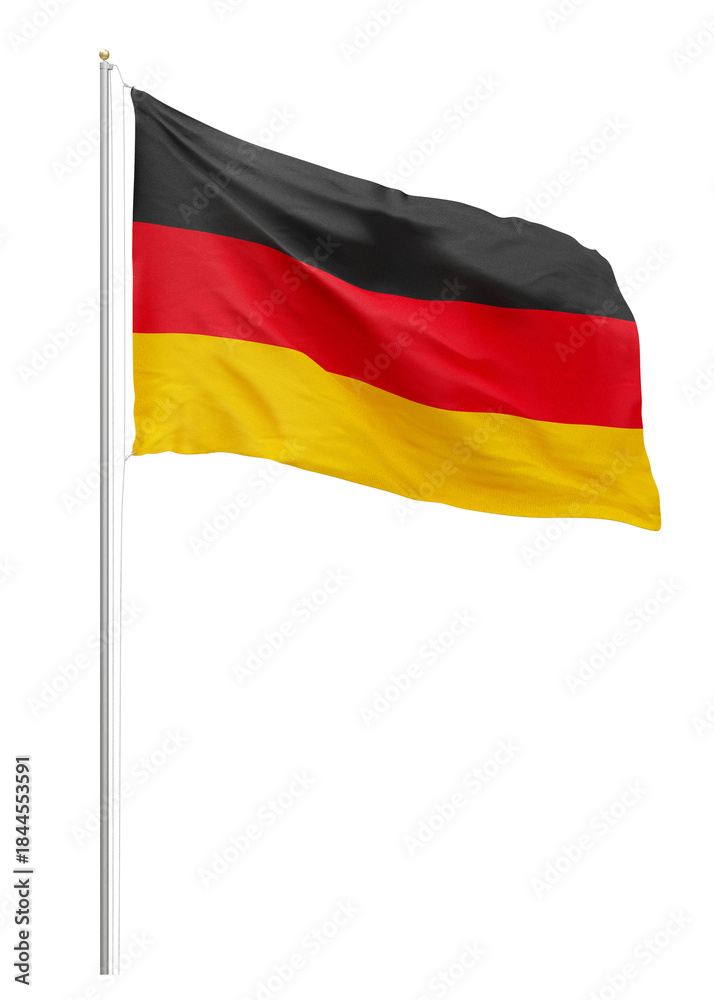 Naklejka premium Waving flag of Germany proudly displayed on a flagpole national symbol with vibrant colors