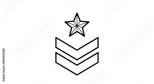 Military rank insignia with two chevrons and a star, representing a sergeant or other non-commissioned officer in the army.