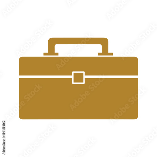 Simple brown briefcase icon on white background