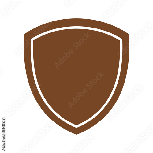 Brown shield icon representing protection and security
