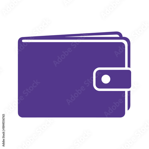 Purple wallet icon with snap closure