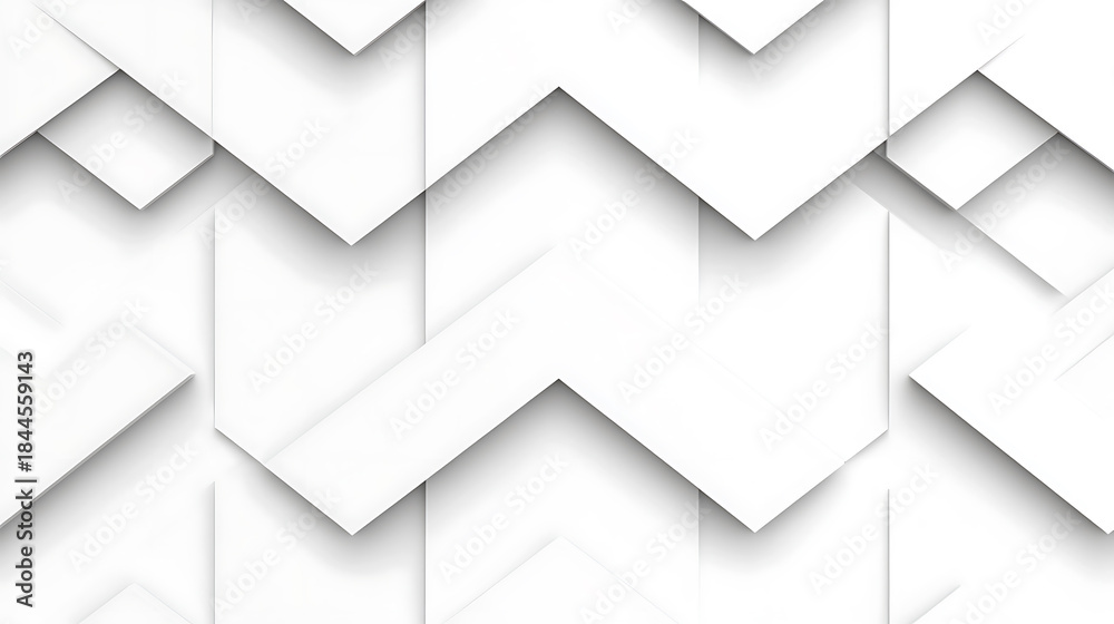 Fototapeta premium White geometric layered paper pattern with soft shadow cloud dancer 2026 modern abstract texture subtle light and minimal mood